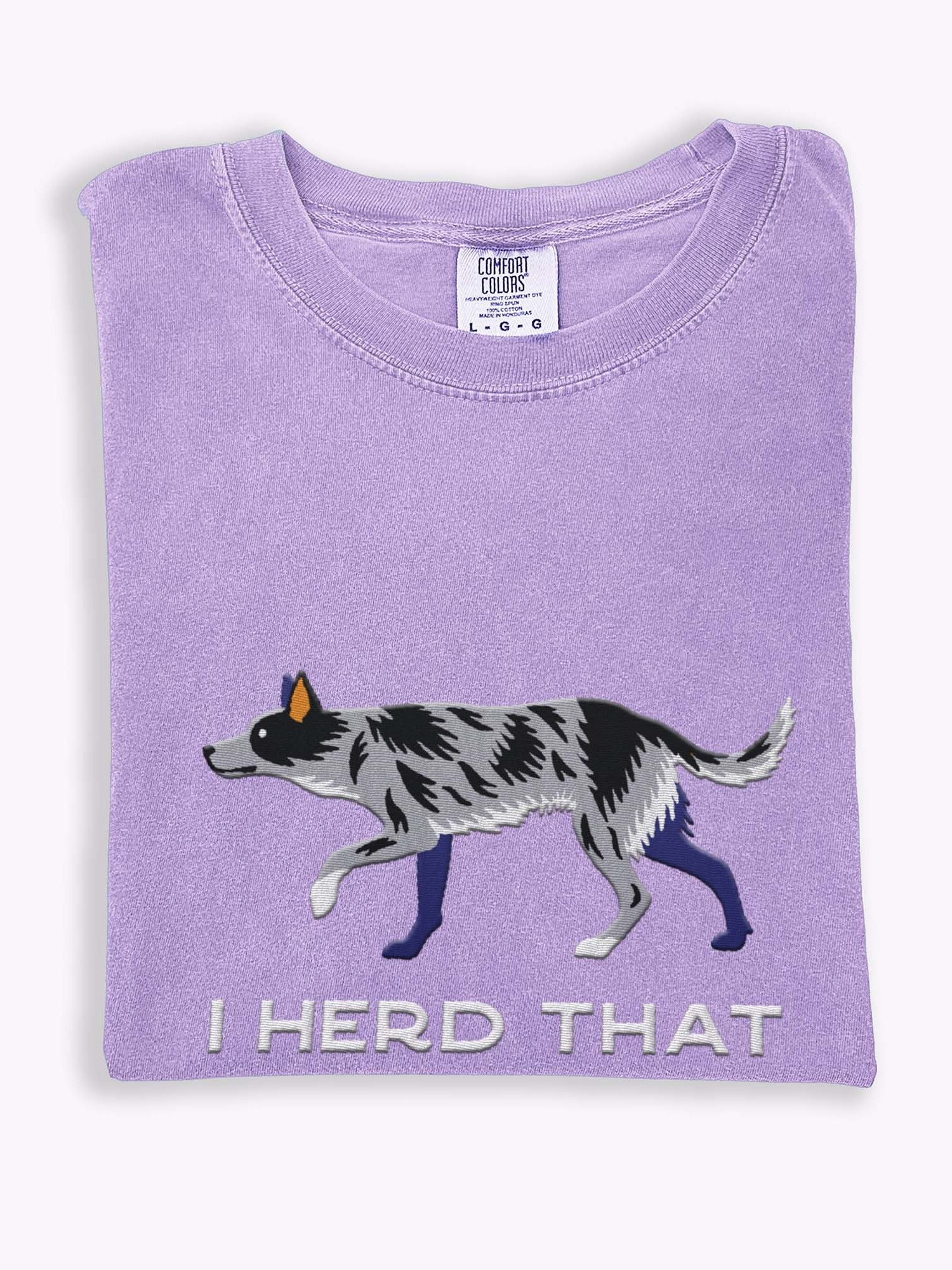 I Herd That T-Shirt(Embroidered) of an Australian Koolie(Blue Merle) product image (1)