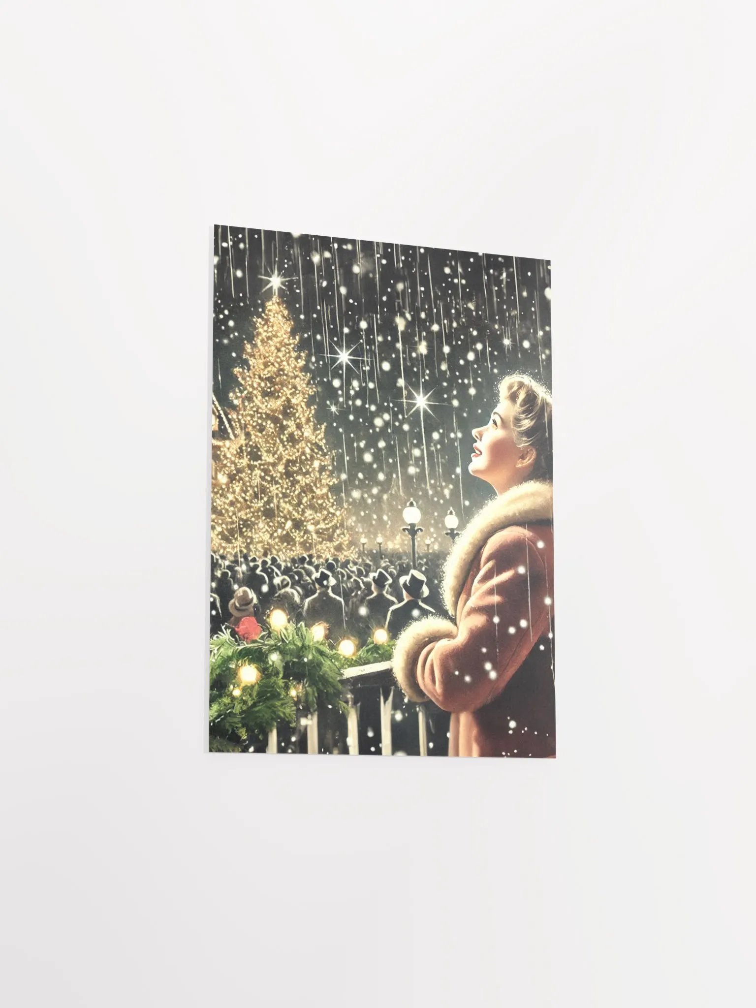 Vintage Style Christmas Tree Lights Wonderland Premium Print or Poster product image (25)