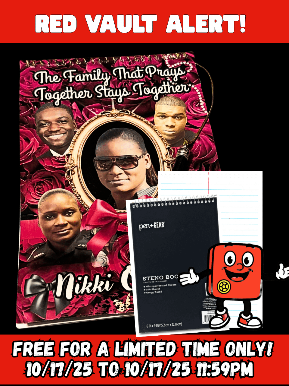 Freebie Friday 10/17/25 - 22 Hole Spiral Notebook Red Rose Templates - Editable in Canva product image (1)