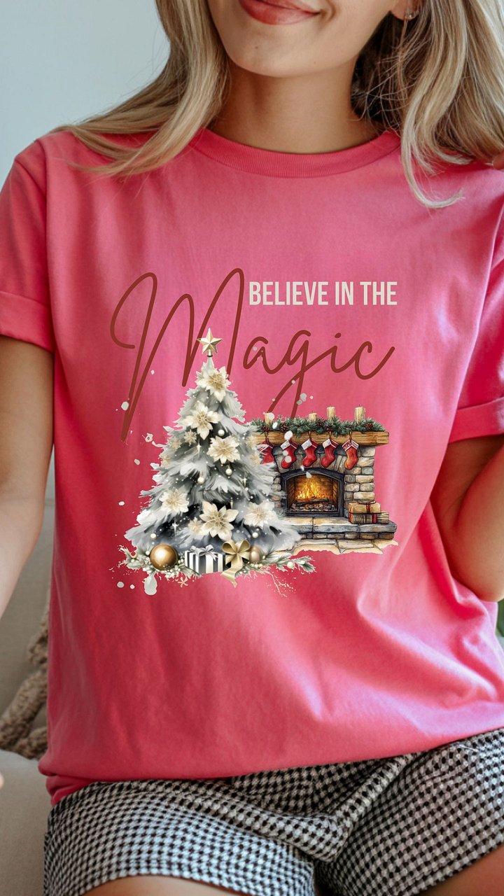 Believe in the Magic Christmas T-Shirt | Magical Christmas Tee | Holiday Magic Shirt | Festive Christmas Graphic Tee | Believe In The Magic Of Christmas Unisex T-shirt product image (36)