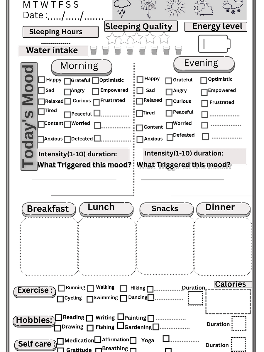 "Mood Tracker Journal" "My Daily Mood Log" "Emotions Journal: A Daily Mood Tracker" product image (1)