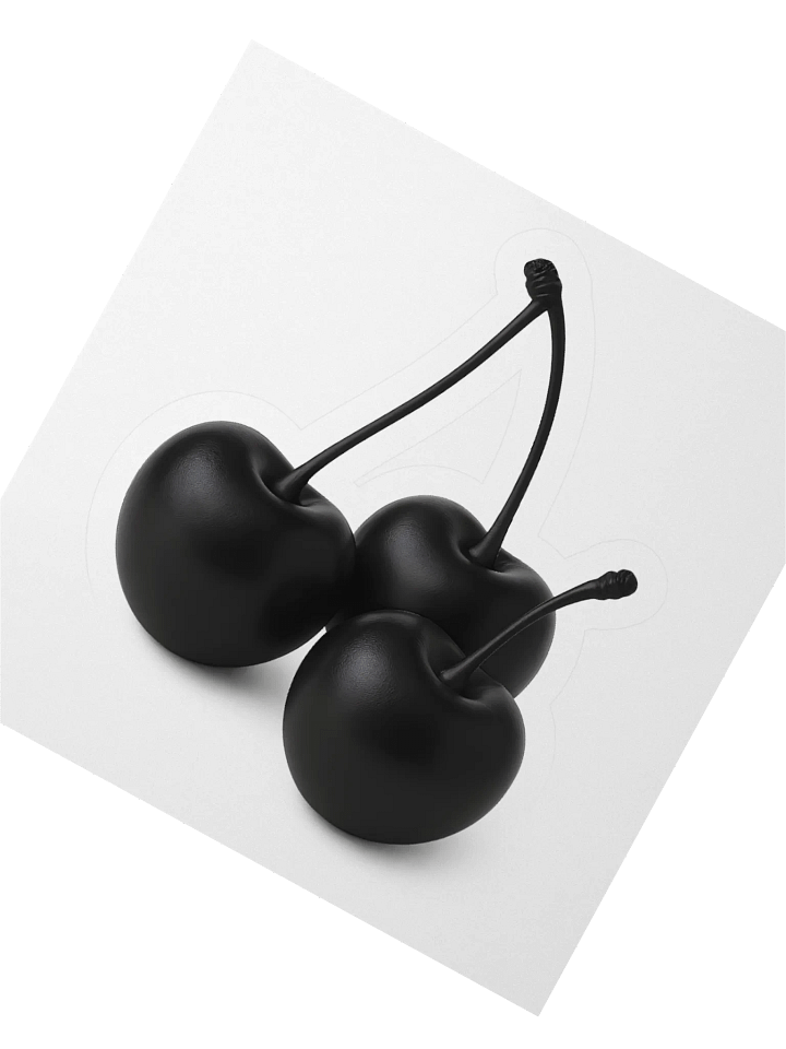 Black Matte Cherry Trio Sticker product image (2)