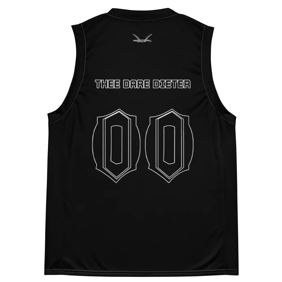 Capital THEE DARE DIETER - Black - Recycled Unisex Basketball Jersey - White HApex Gear Black Logo product image (11)