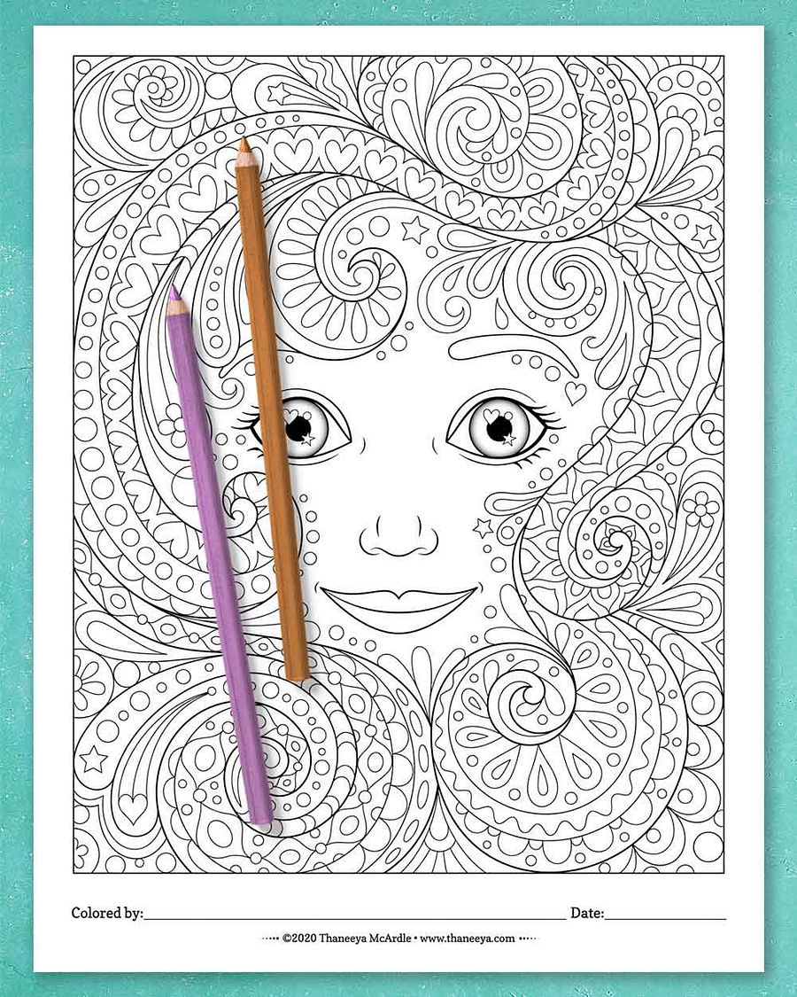 Enchanted Faces Coloring Pages product image (10)