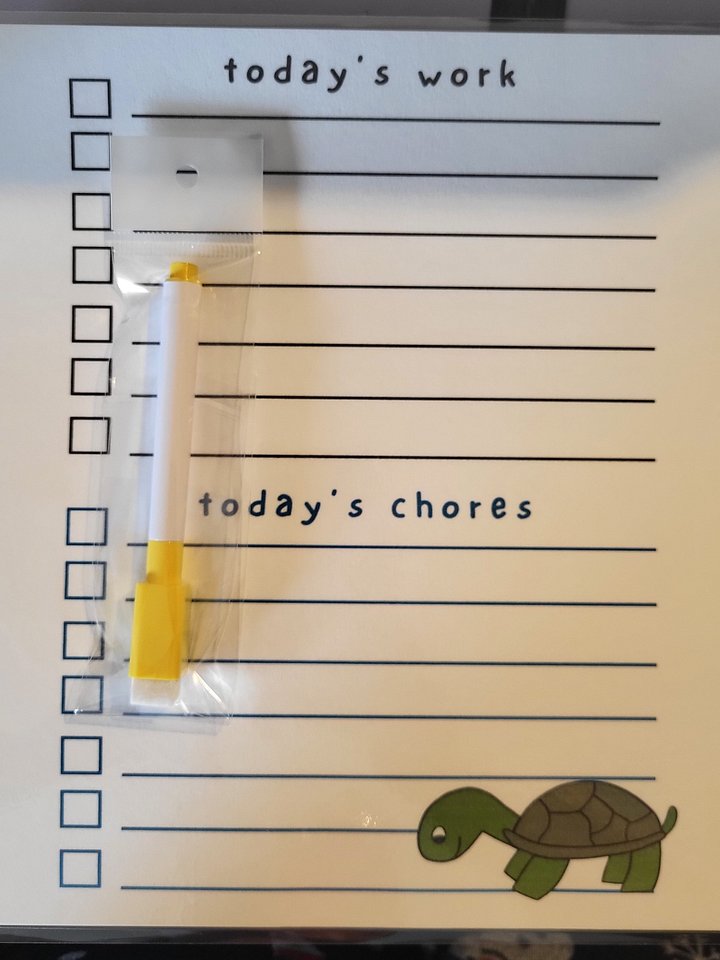 Cute Cartoon Turtle Laminated To Do List with Dry Erase Marker product image (1)