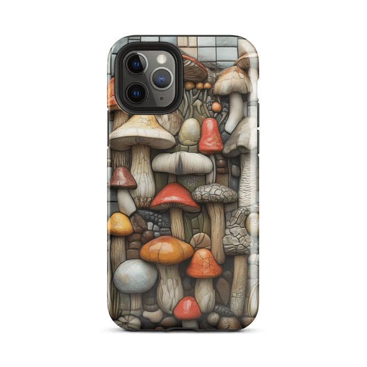 Mosaic Fall Mushrooms 3D Look - Tough Phone Case product image (1)