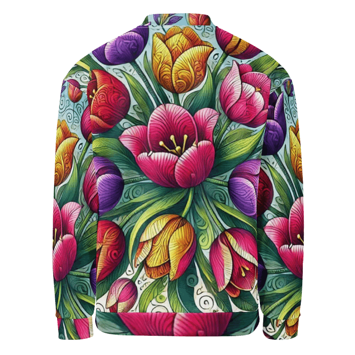Whimsical Blooms Custom Bomber Jacket | AI Design product image (2)