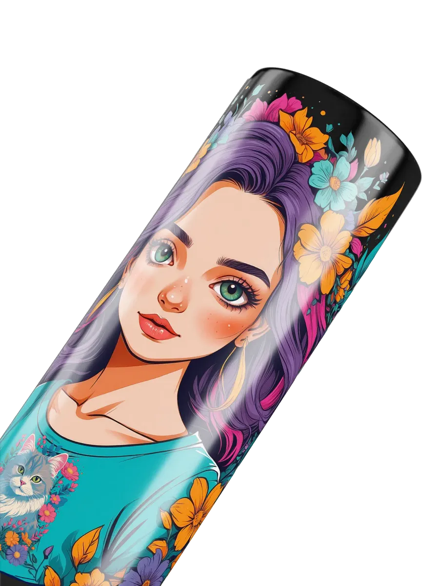 Bloomcore Flower Girl 20 oz Skinny Stainless Steel Tumbler - Black - v2 product image (6)