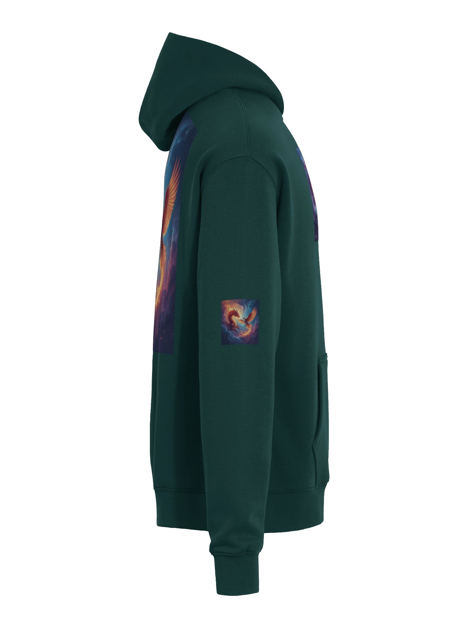 Fiery Dragon and Phoenix Owl Oversized Hoodie product image (8)