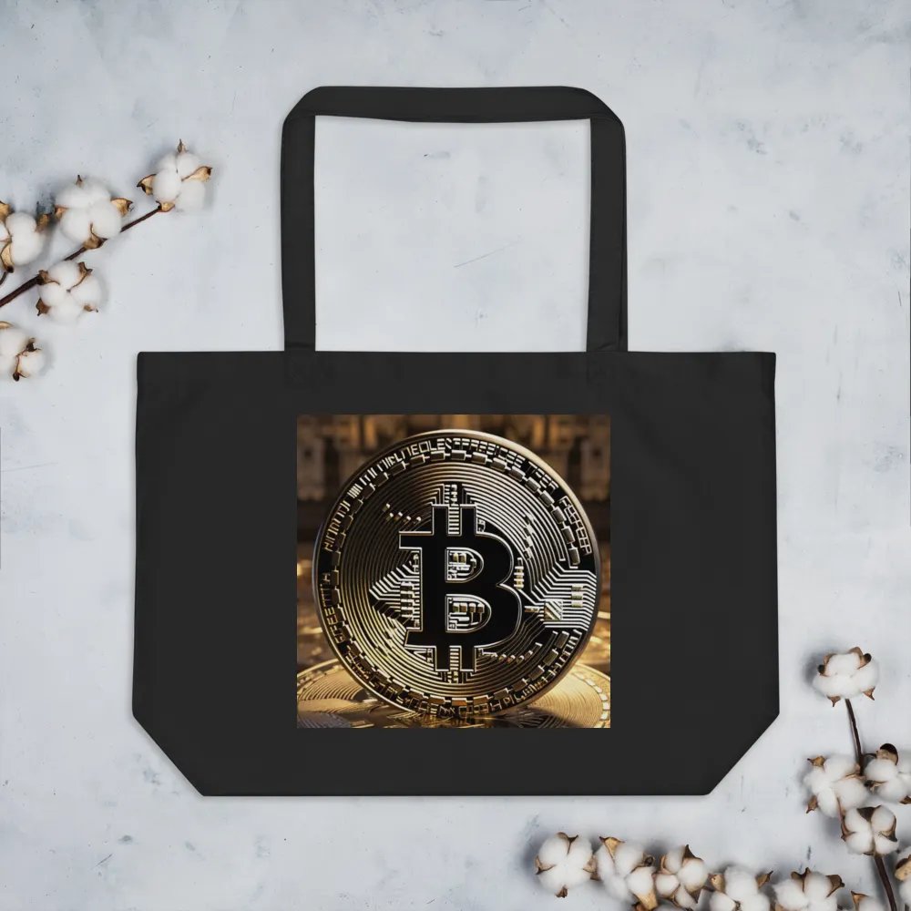 Golden Bitcoin Circuit Coin Tote Bag product image (7)