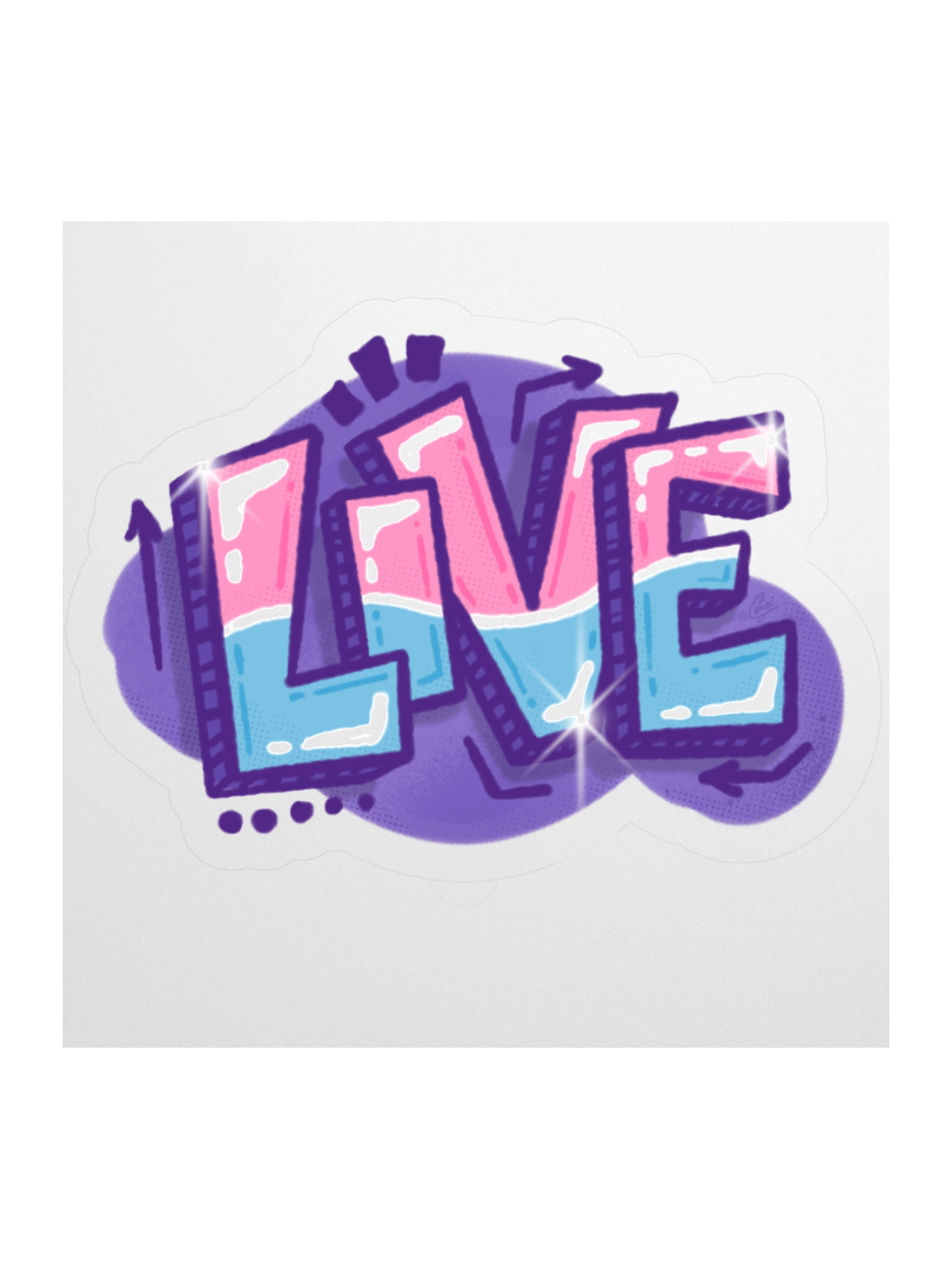 "LIVE" - Kawaiifiti Style - Kiss Cut Sticker product image (1)