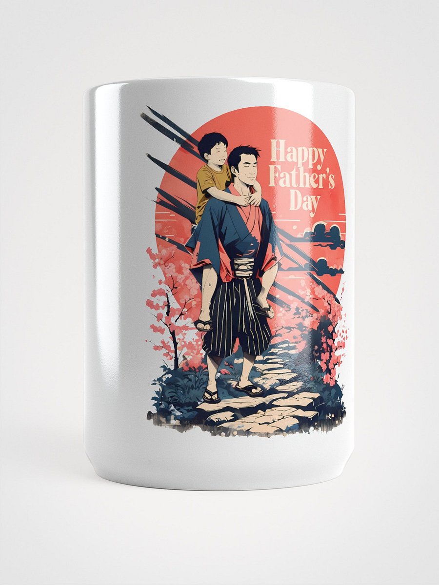 Happy Father’s Day Illustration | Vibrant Sunset & Blossoms Print Mug product image (5)