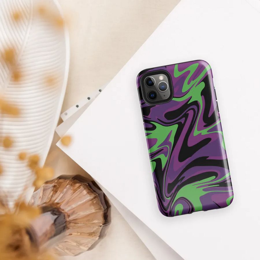 Purple Lime Swirl Tough Case for iPhone® product image (6)