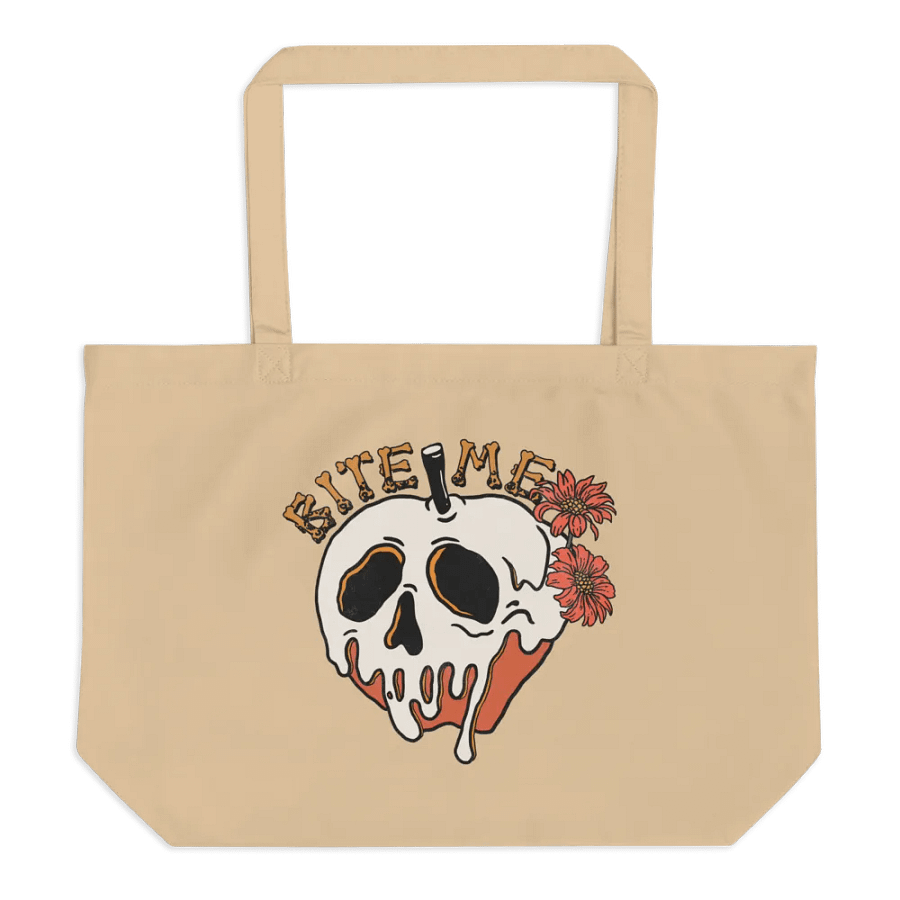 Macabre Whimsy Apple Skull Tote Bag product image (1)