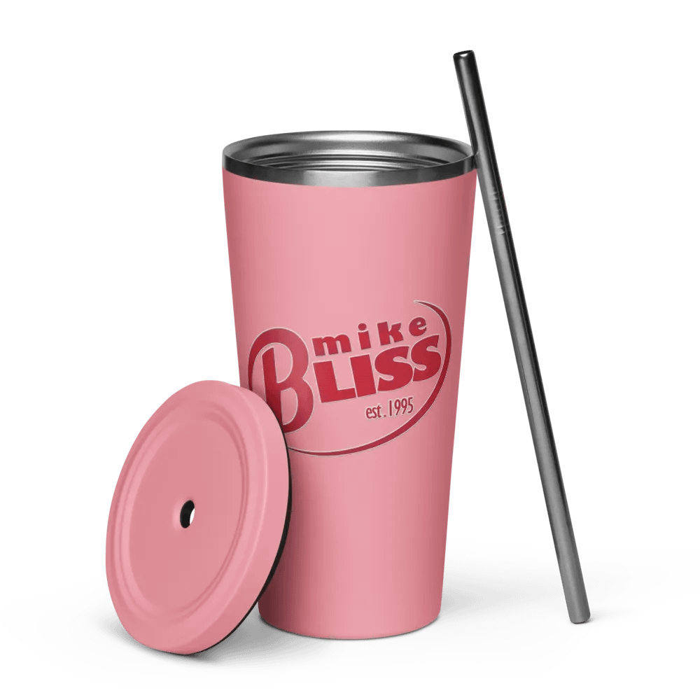 Dr. Bliss insulated stainless steel tumbler + straw product image (2)