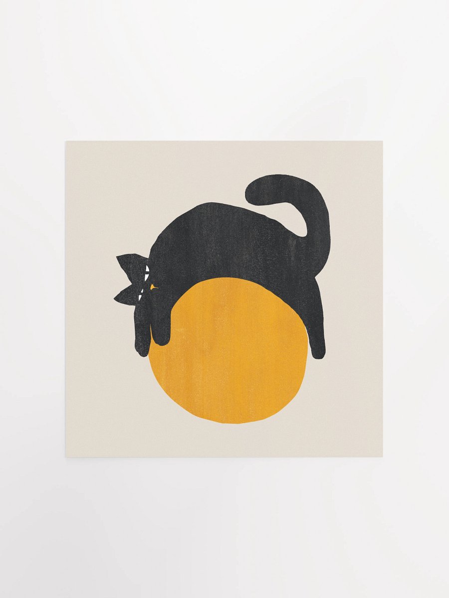 Lazy cat on a ball art print product image (3)