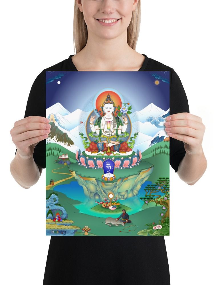 Avalokiteshvara thangka canvas print product image (3)