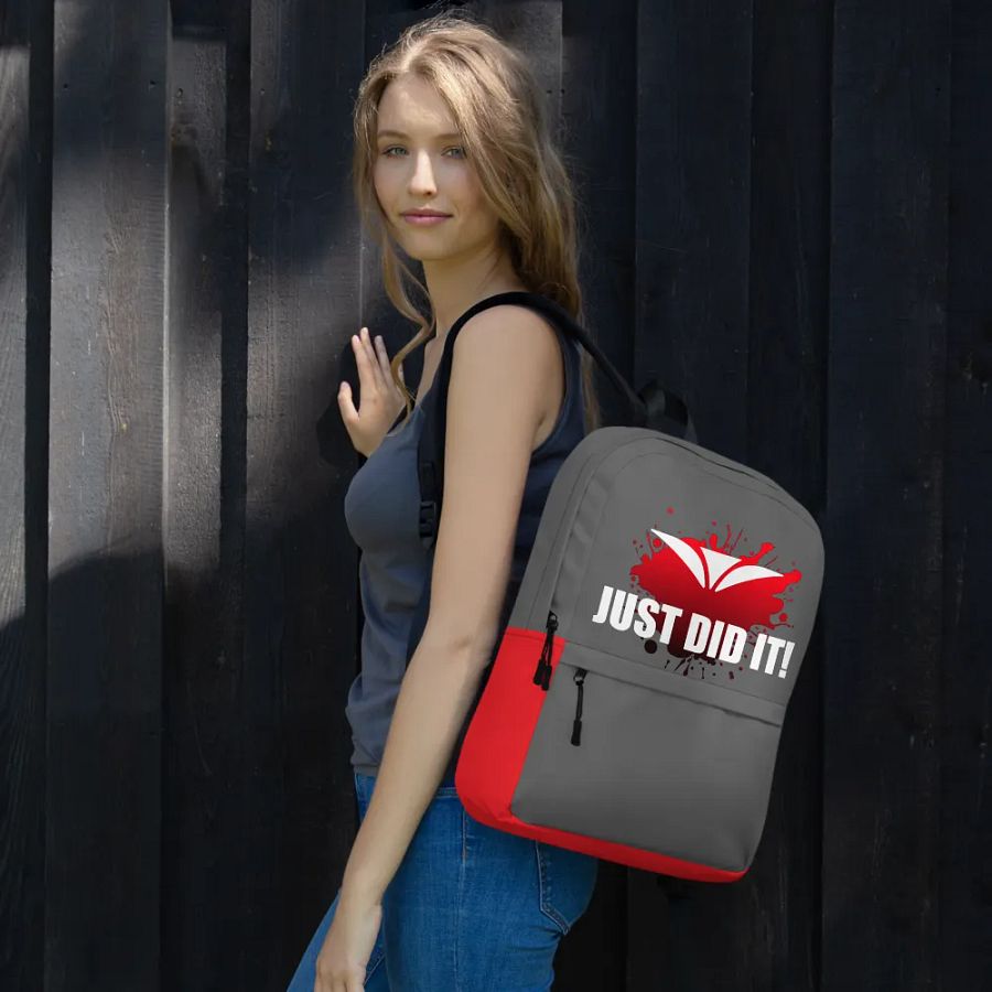 Just Did It! Red Burst Gray Backpack product image (10)