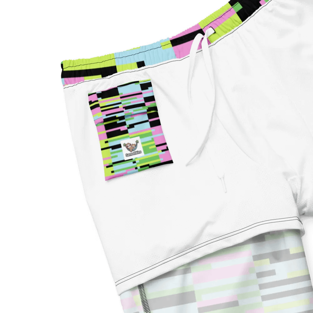 Pixelated Splash Men's Swim Trunks product image (6)