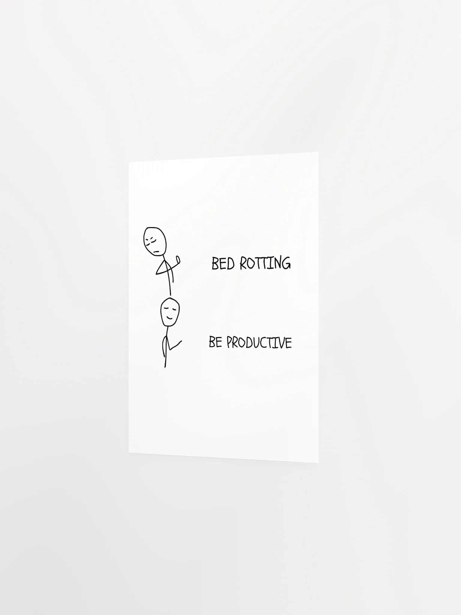 Bed Rotten vs Be Productive Matte Poster product image (2)