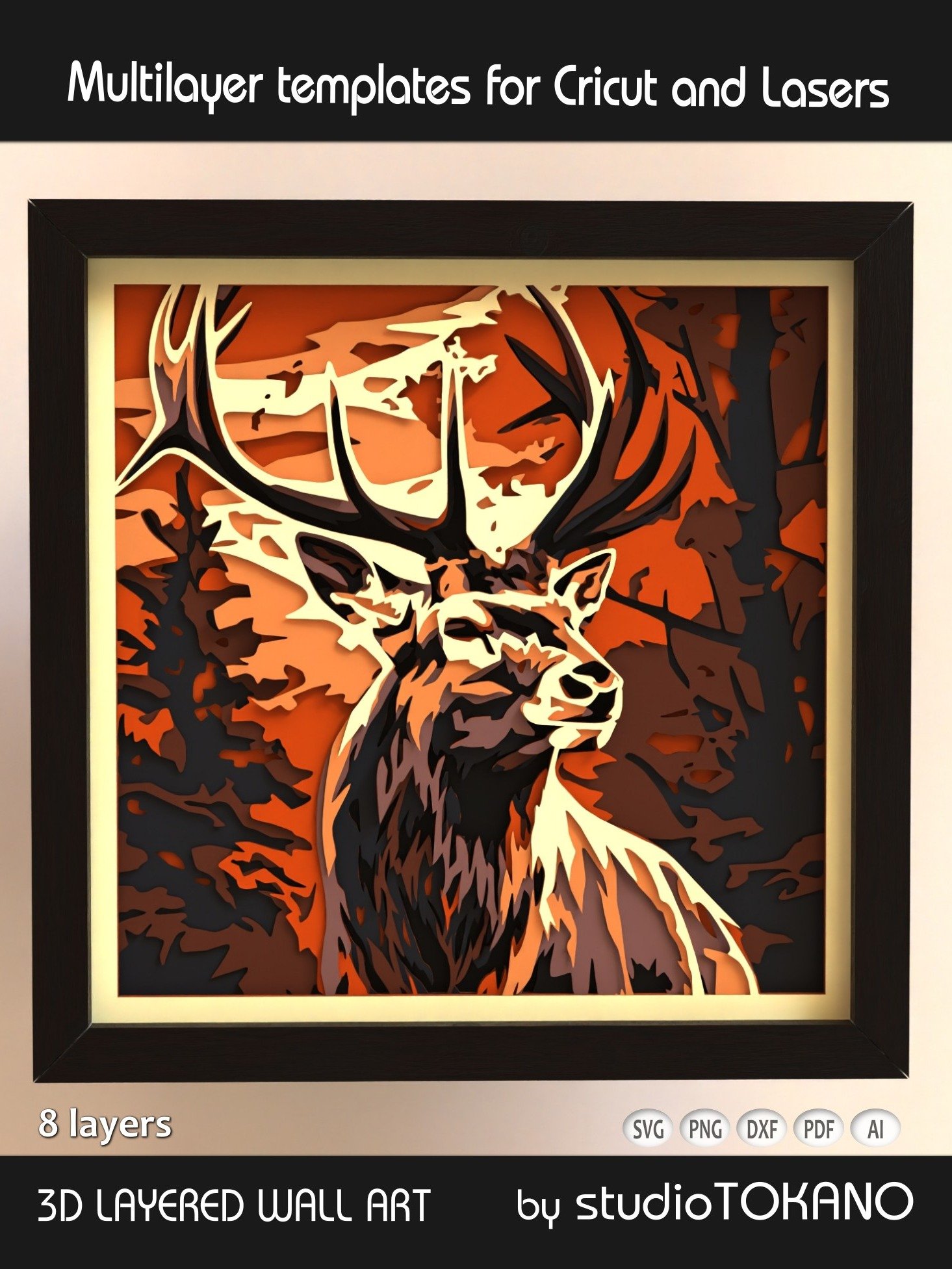 Deer Multi layered Shadowbox product image (1)
