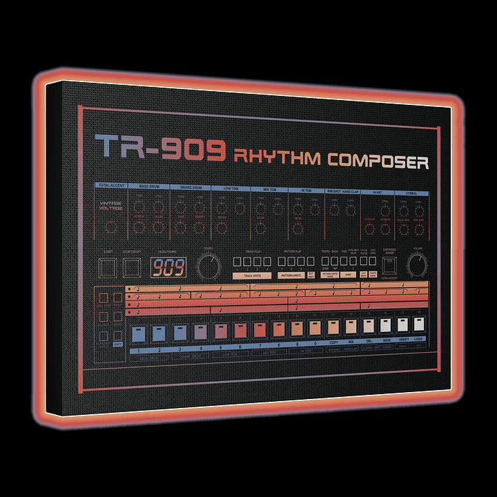 909 Canvas Wall Art - Roland TR-909 Rhythm Composer (Vintage Drum Machine) product image (11)
