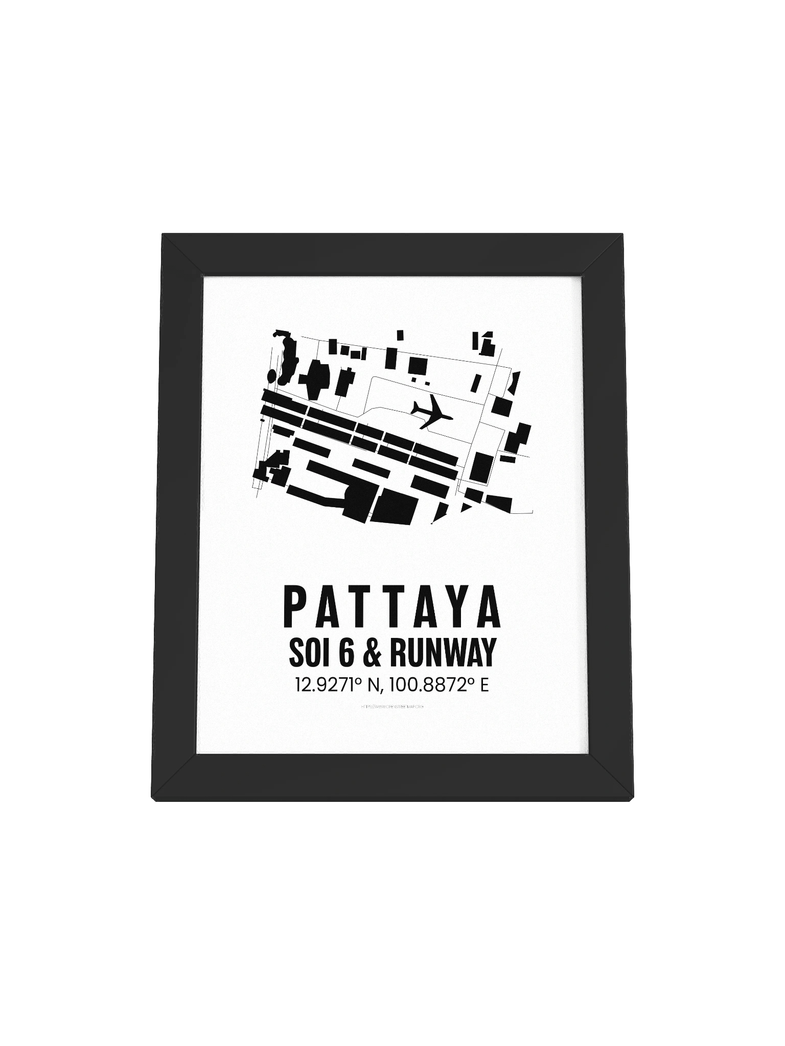 Pattaya Soi 6 & Runway Map White product image (1)