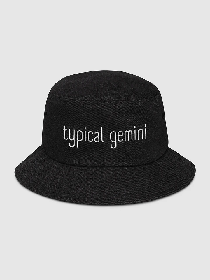 Typical Gemini White on Black Denim Bucket Hat product image (1)