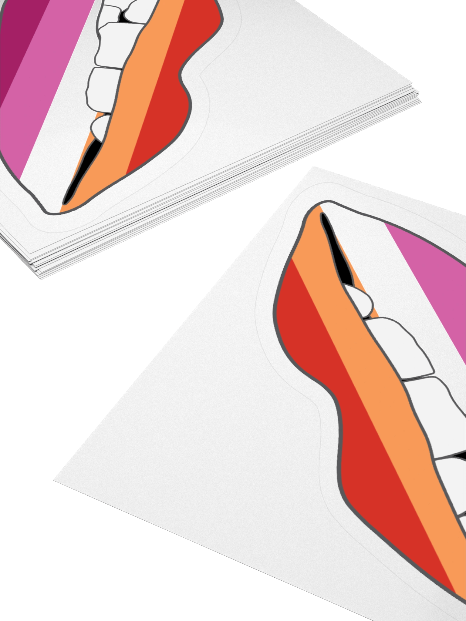 Lesbian Pride Flag Biting Lips Sticker product image (12)