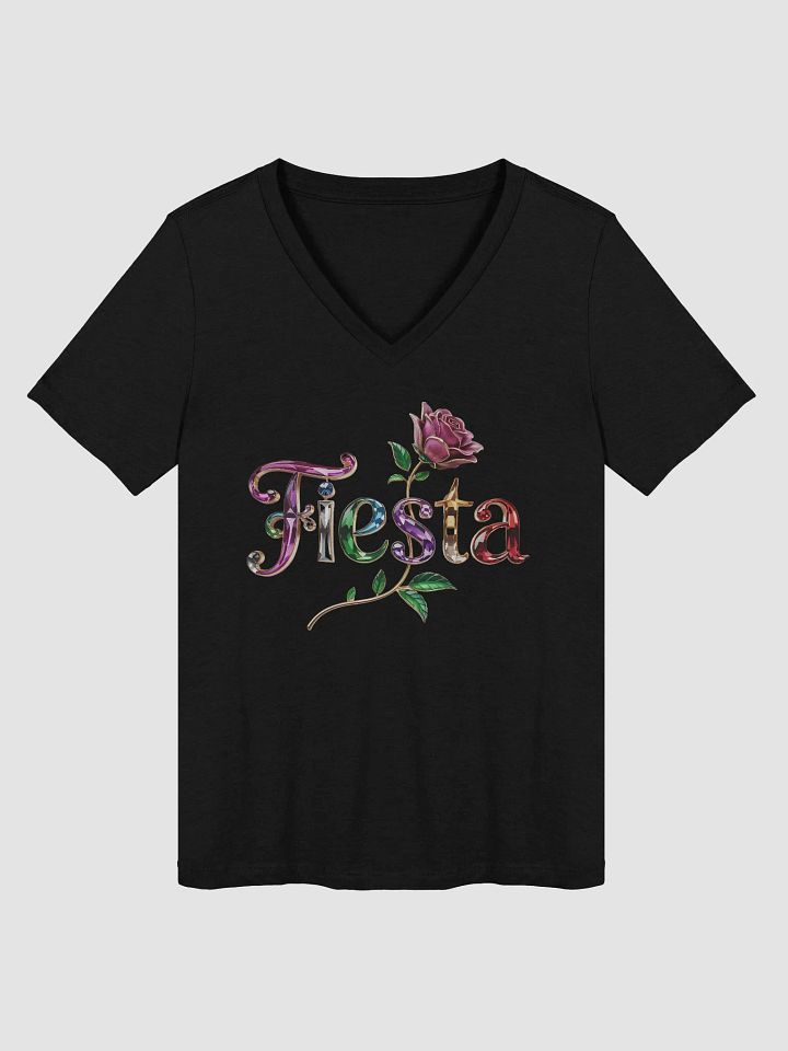 Fiesta Gemstone Rose V-Neck Tee product image (1)