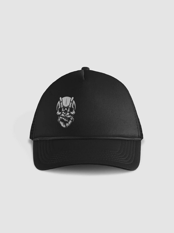 Skull Symmetry Foam Trucker Hat | AI Design peace skull image product image (1)