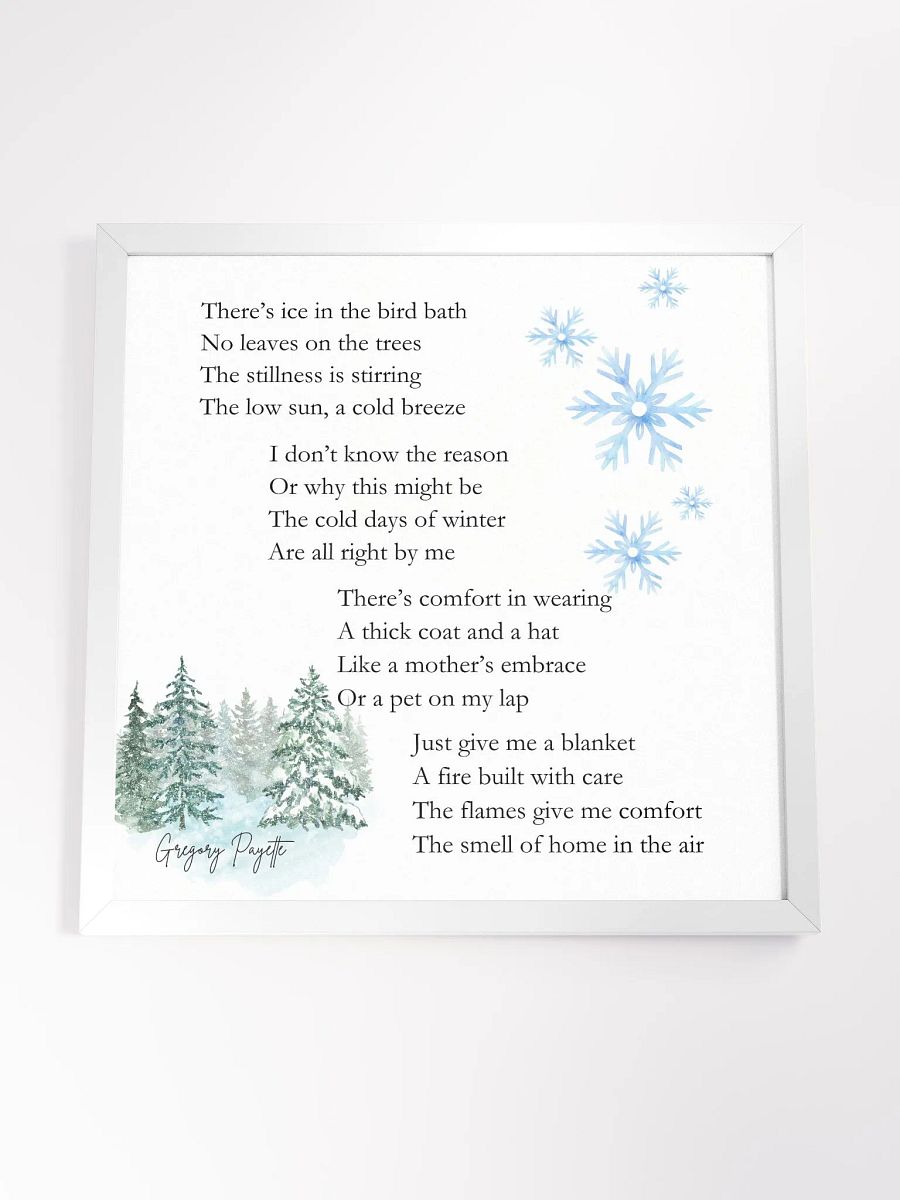 "Cold Days of Winter" - A Winter Scene Poetry Print product image (20)