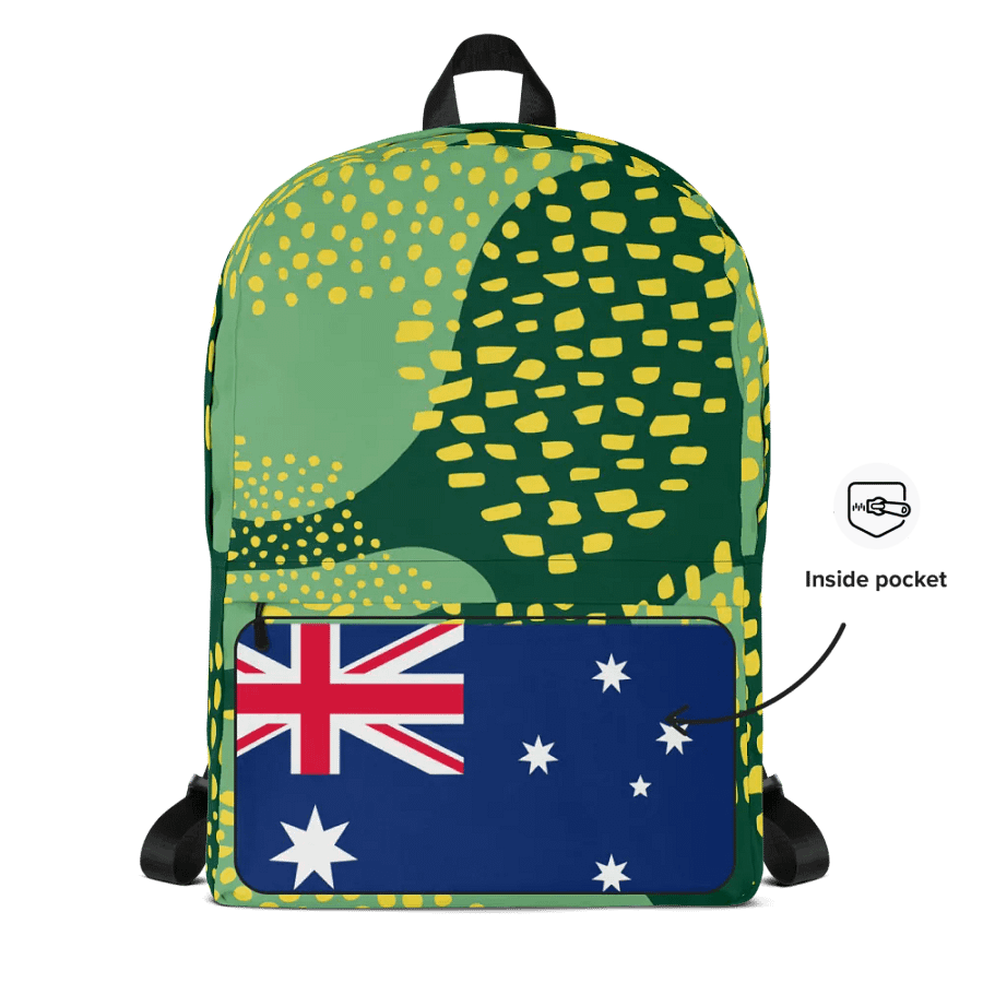 "Australia" Green and Gold Forever! Backpack product image (9)