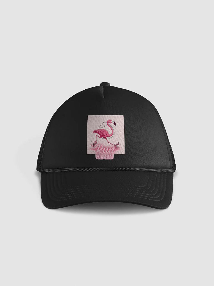 Flamingo Runner Foam Trucker Hat product image (1)
