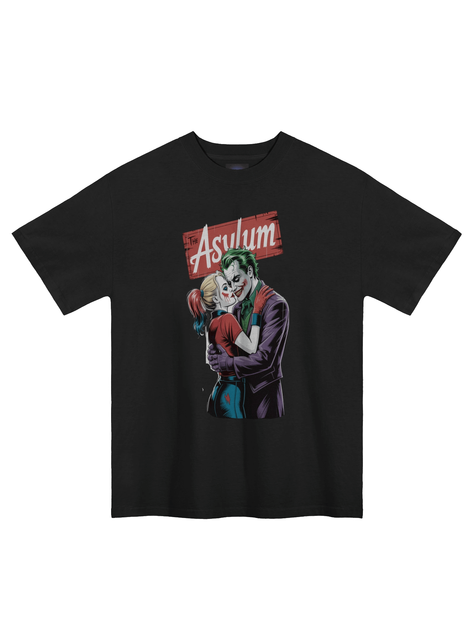 Joker & Harley Quinn 'The Asylum' Embrace Oversized Faded T-Shirt product image (3)