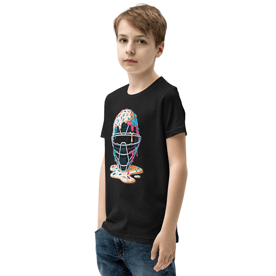 Baseball Catcher Mask Ice Cream Dripping Baseball Fan Youth T-Shirt product image (3)