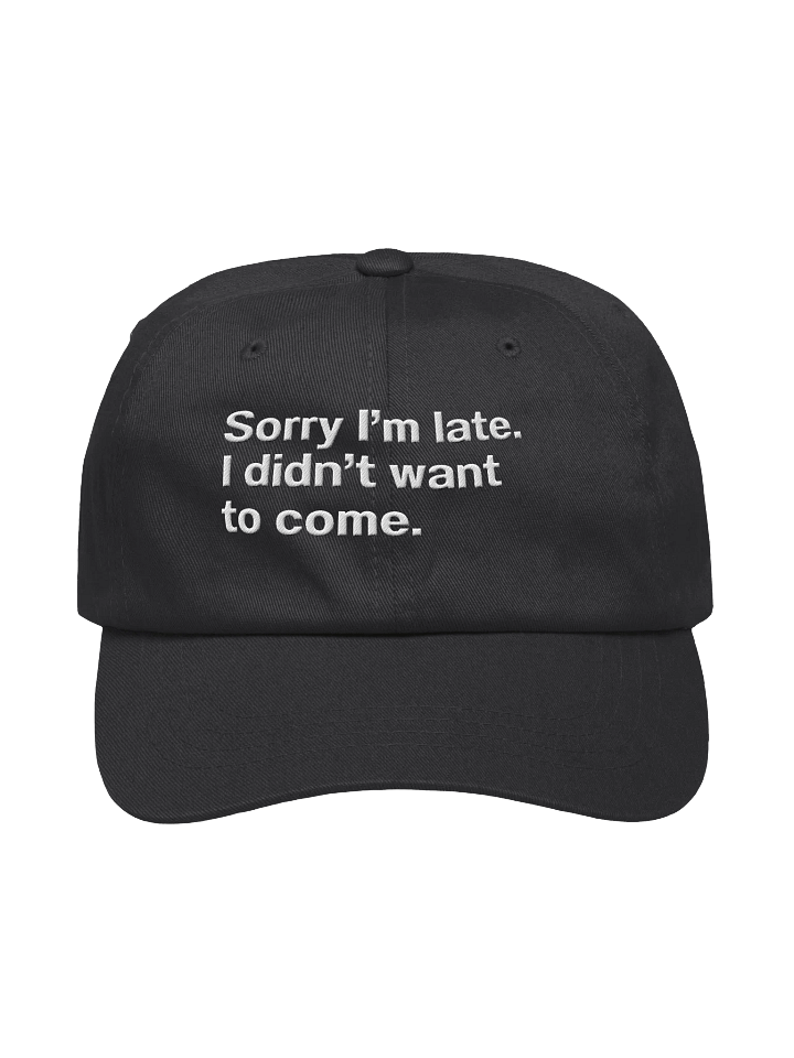 Sorry I'm late. I didn't want to come. Embroidered Hat product image (1)
