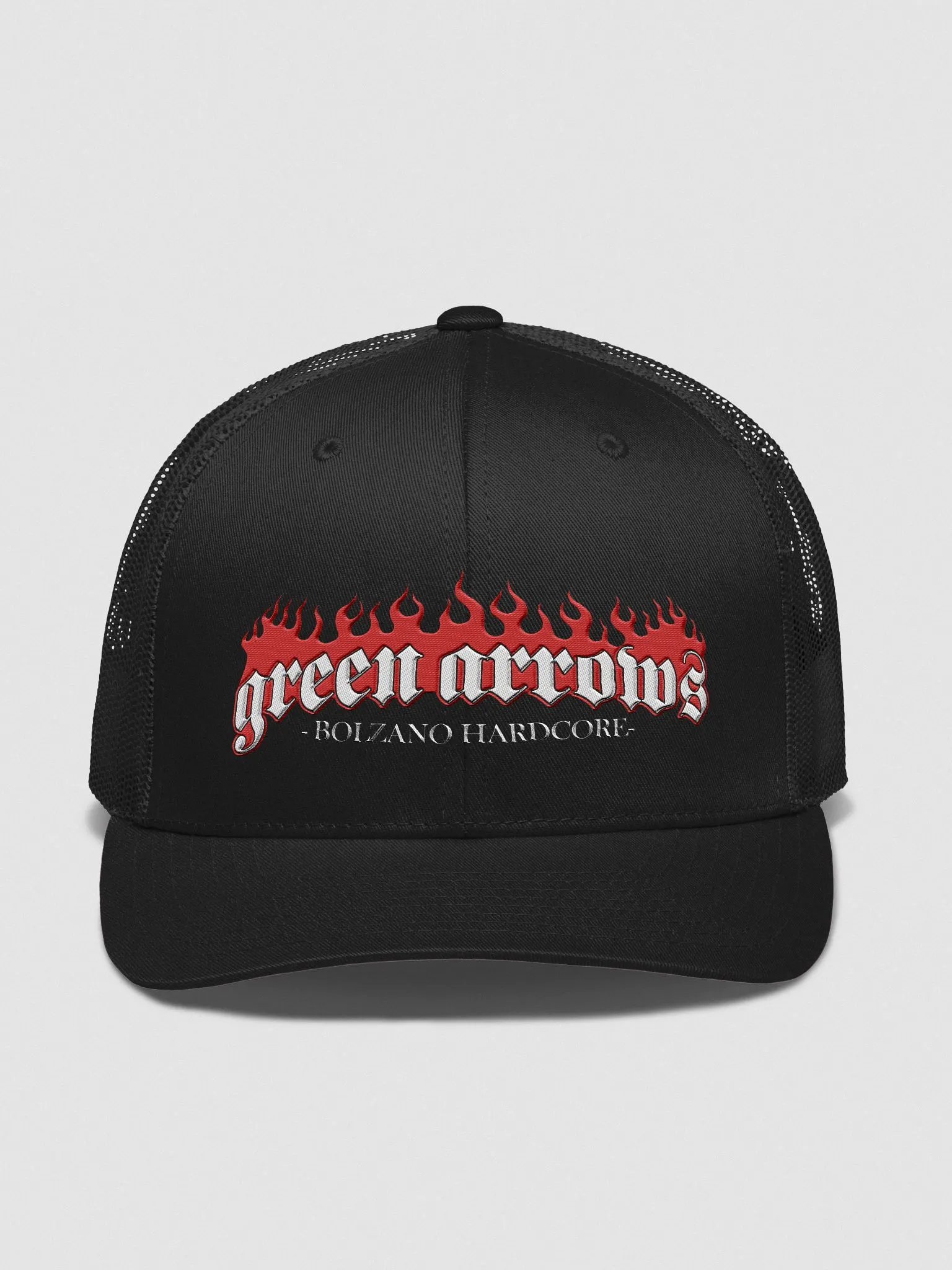 Green Arrows hat - logo & flames product image (1)