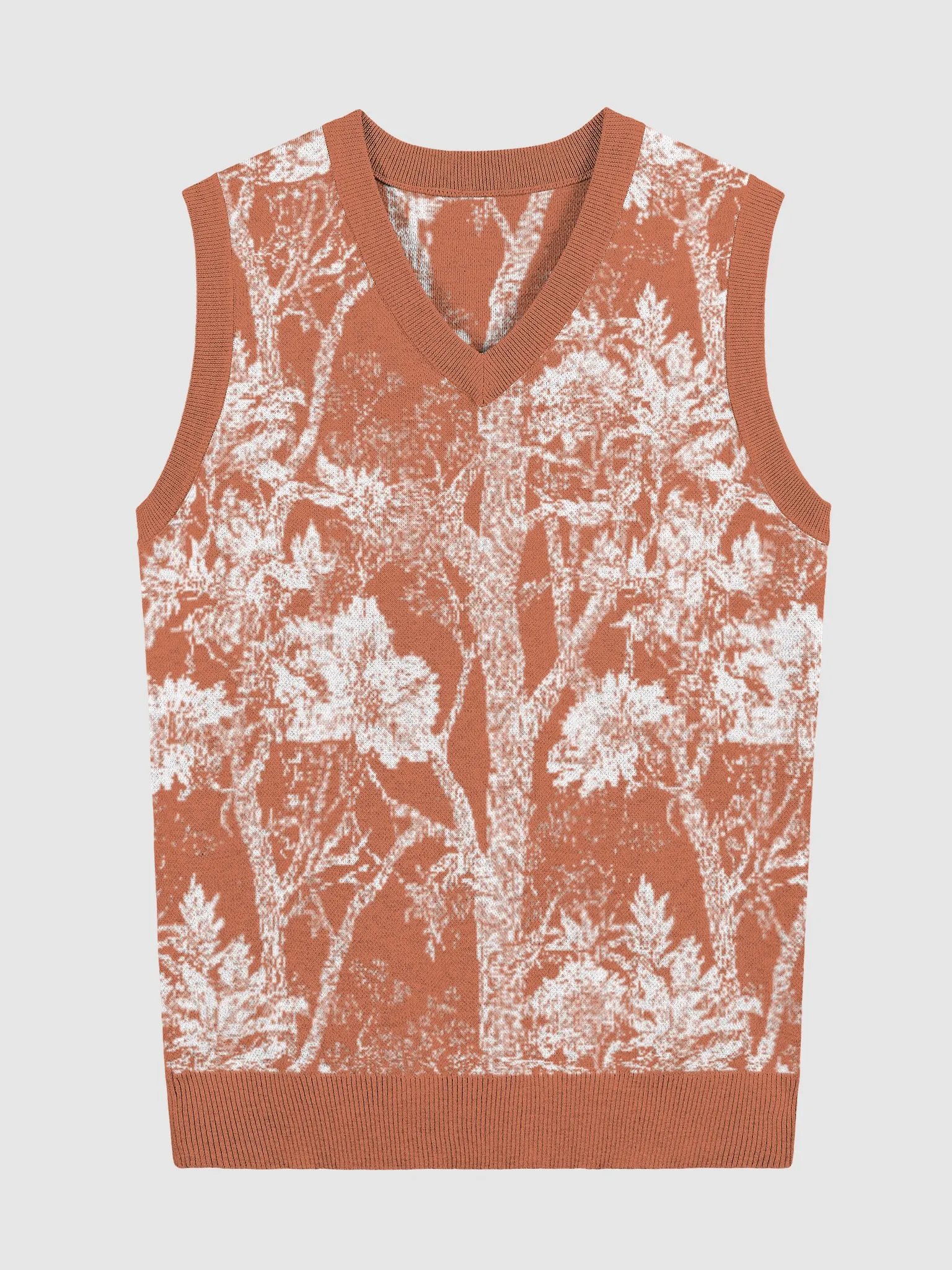 Floral Fusion Knitted V-Neck Vest product image (1)
