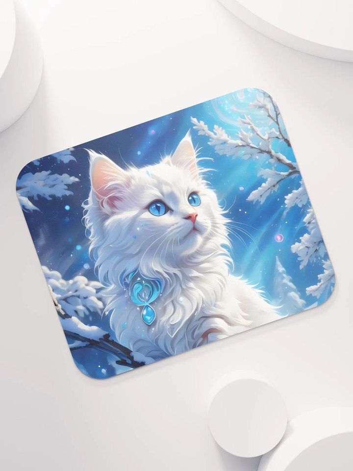 Blue-Eyed Kitten Winter Magic Mouse Pad product image (1)
