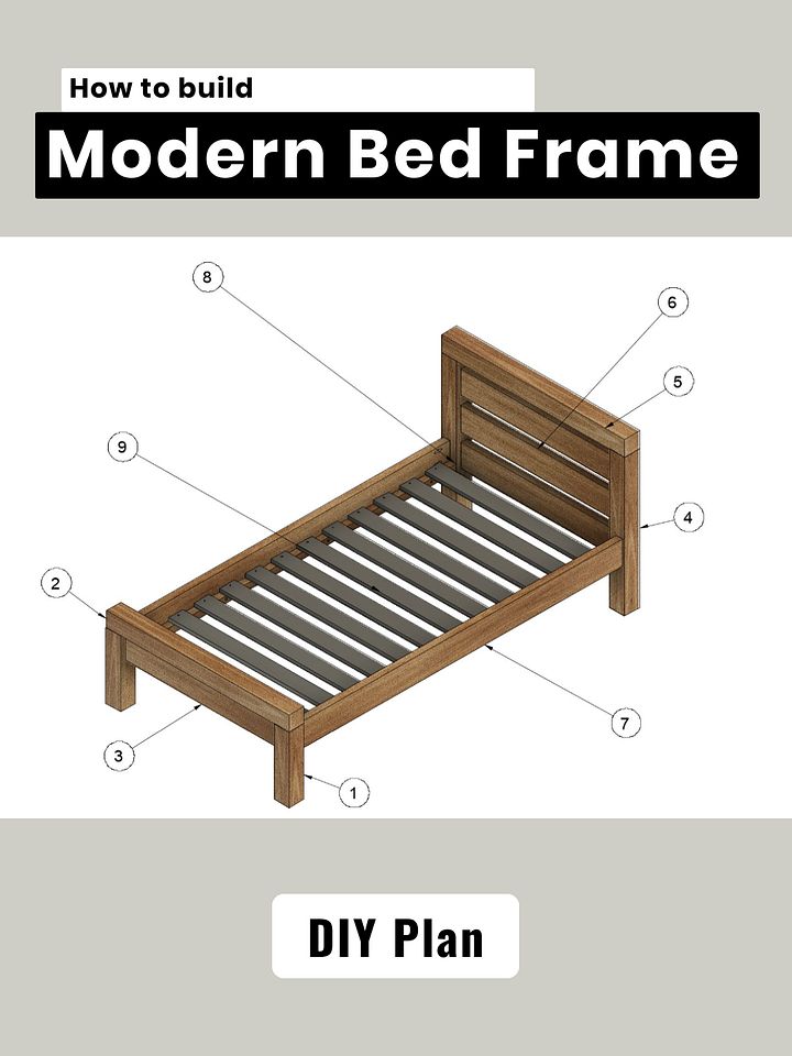 Modern Farmhouse Twin Bed | DIY | Digital Plan product image (1)