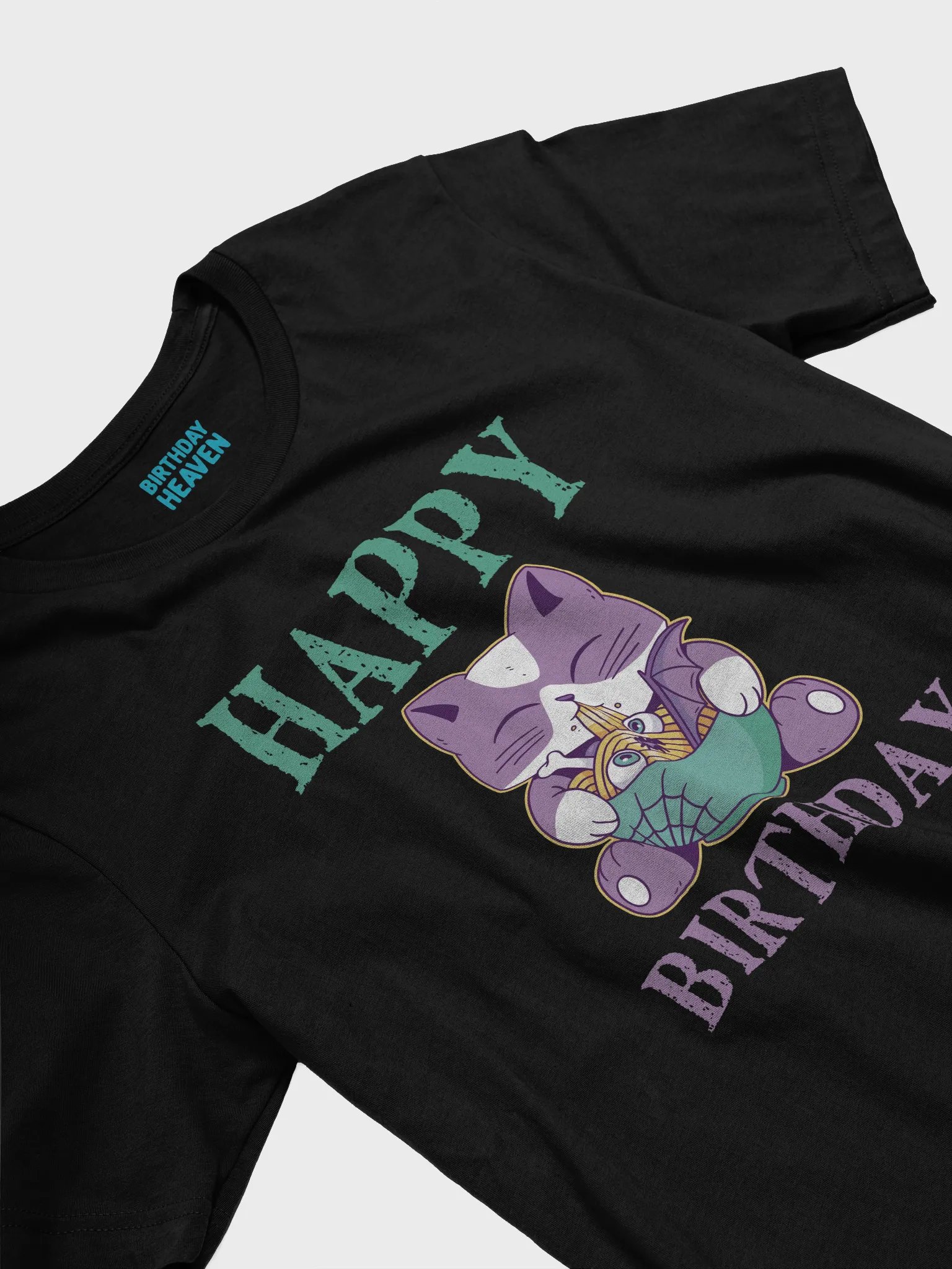 Happy Birthday (Spooky Cat Eating Noodles) T-Shirt product image (3)