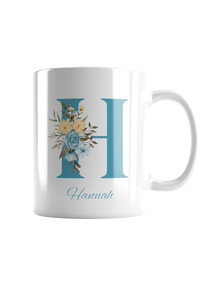 Floral Monogram White Glossy Mug – Personalized Ceramic Gift product image (1)