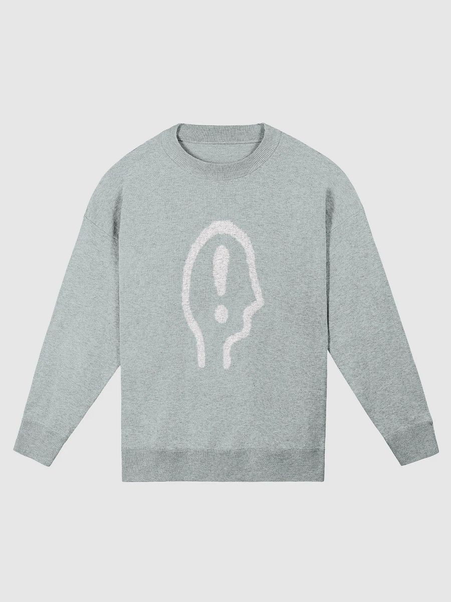 EXCLAIMING MENTALLY (lg. design, white and light blue) knitwear relaxed crewneck product image (2)