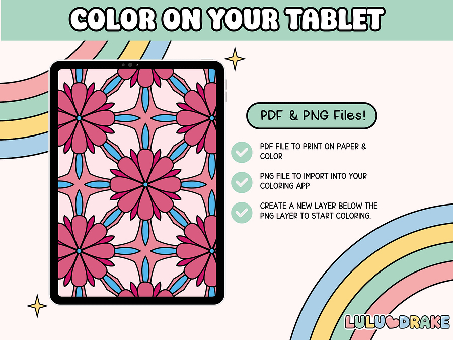 Relaxing Patterns Coloring Complete eBook, 50 Pages | ★ DIGITAL ★ product image (5)