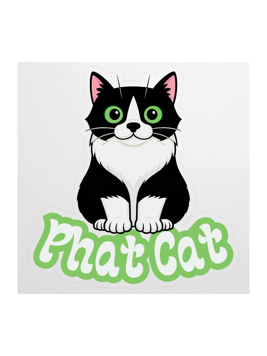 Large Phat Cat Sticker (Green) product image (1)