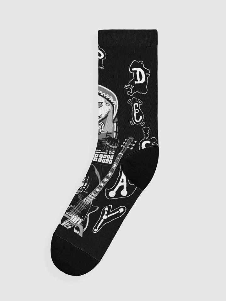 Sustain & Decay Crew Socks - Cartoon Logo -Monochromatic product image (1)