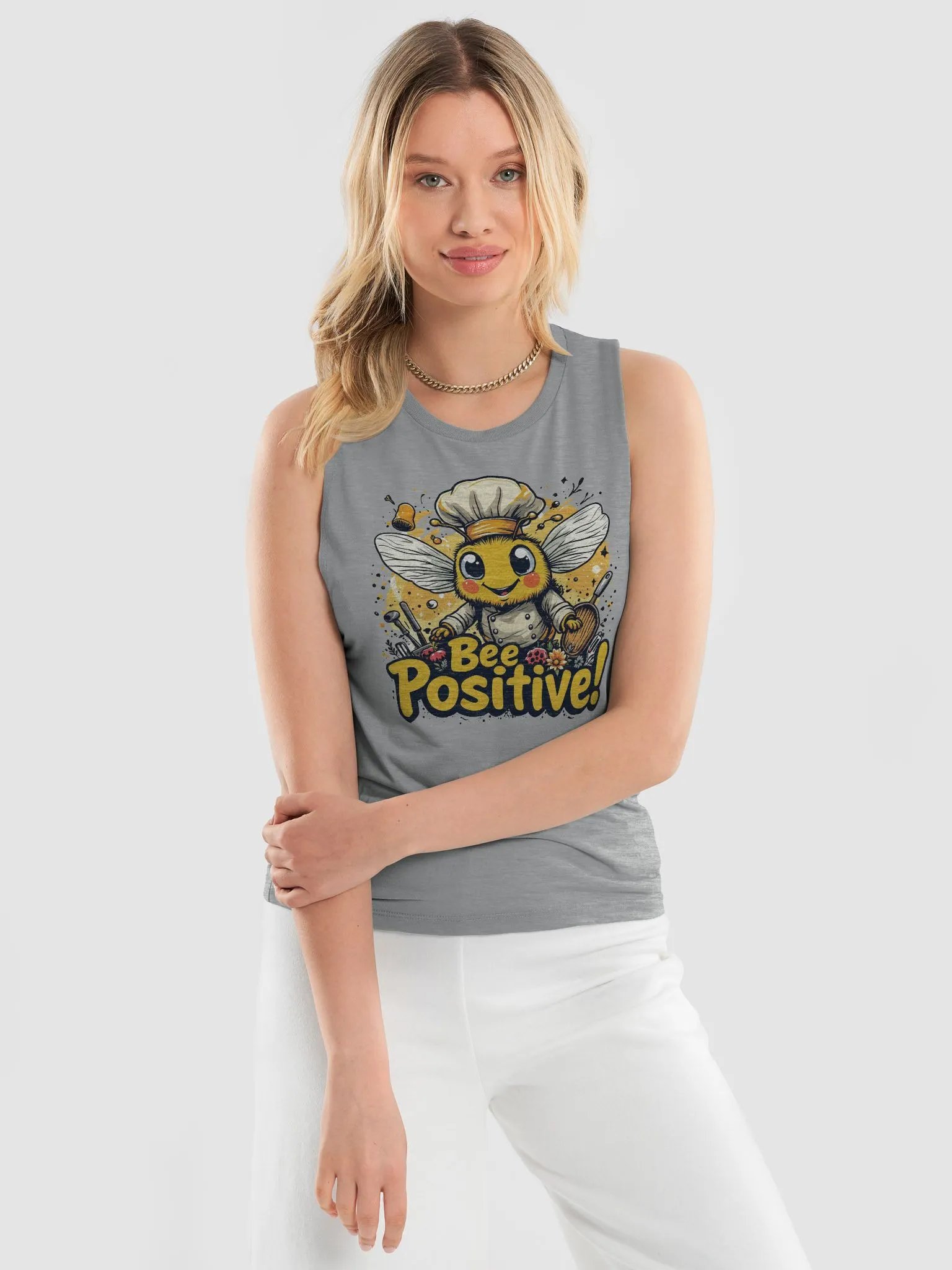 Bee Positive! Chef Bee Women's Flowy Tank product image (14)