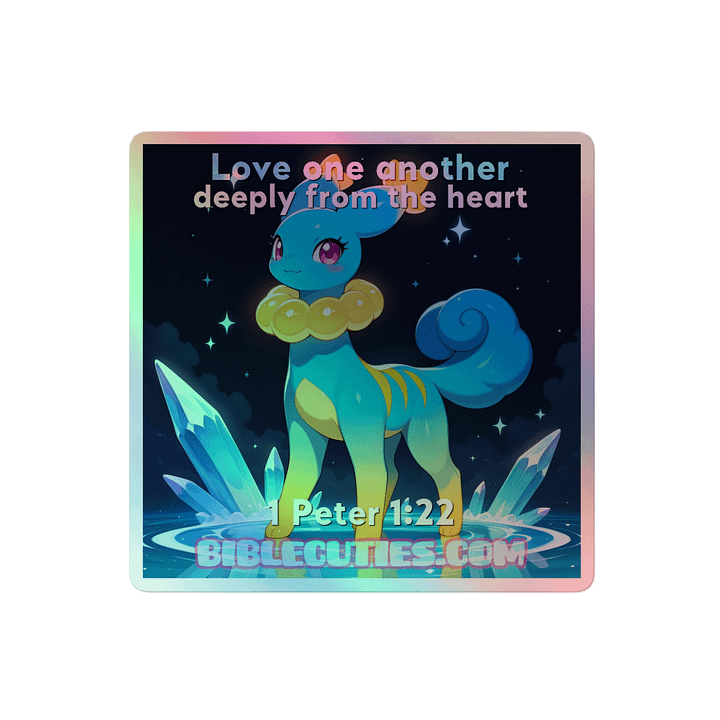 Bible Cuties Olivia - Love one another deeply from the heart Holographic Sticker product image (2)