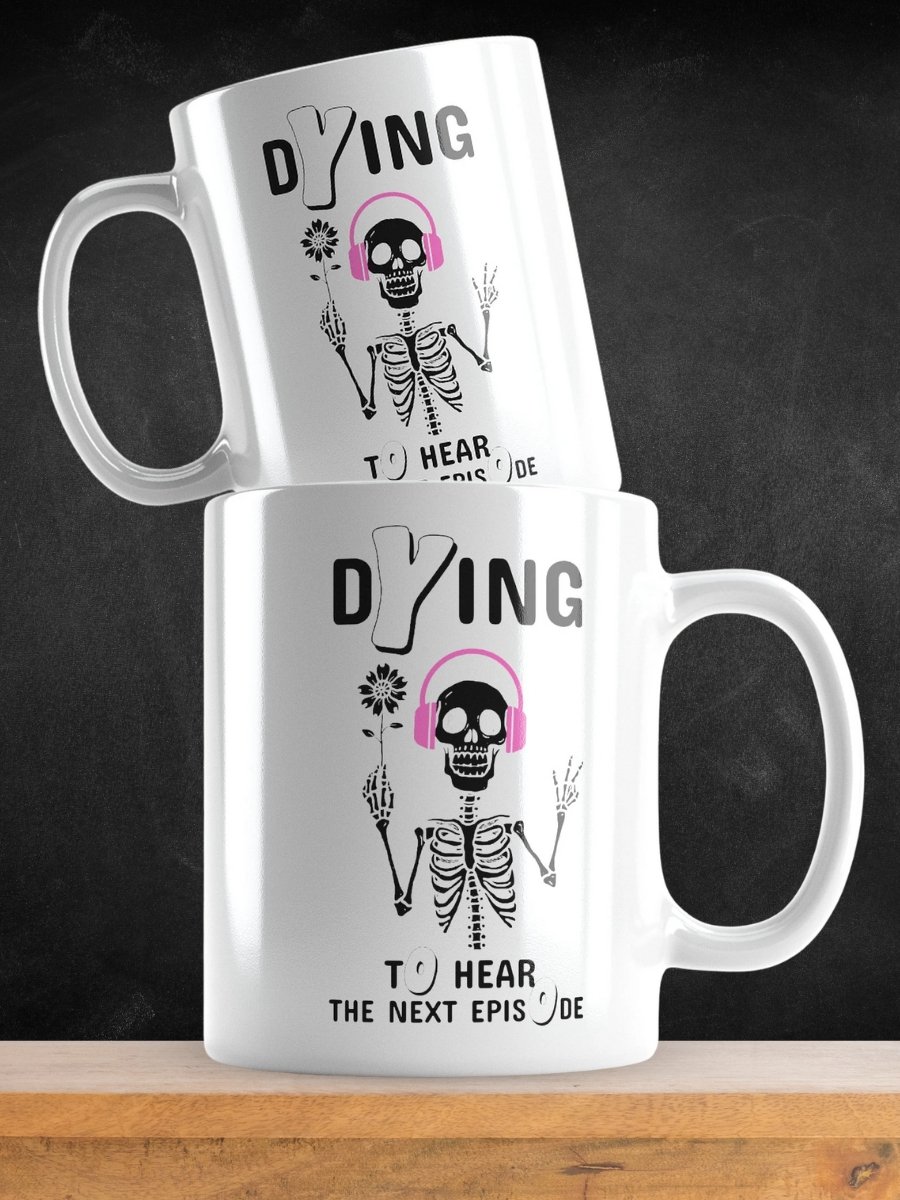 Skeleton Listening To A True Crime Podcast Coffee Mug product image (1)